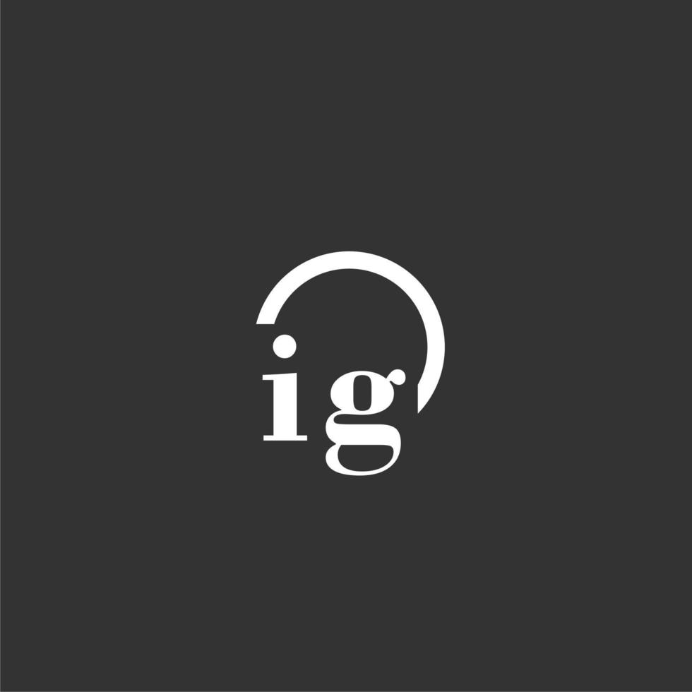 ig iniziale monogramma logo con creativo cerchio linea design vettore