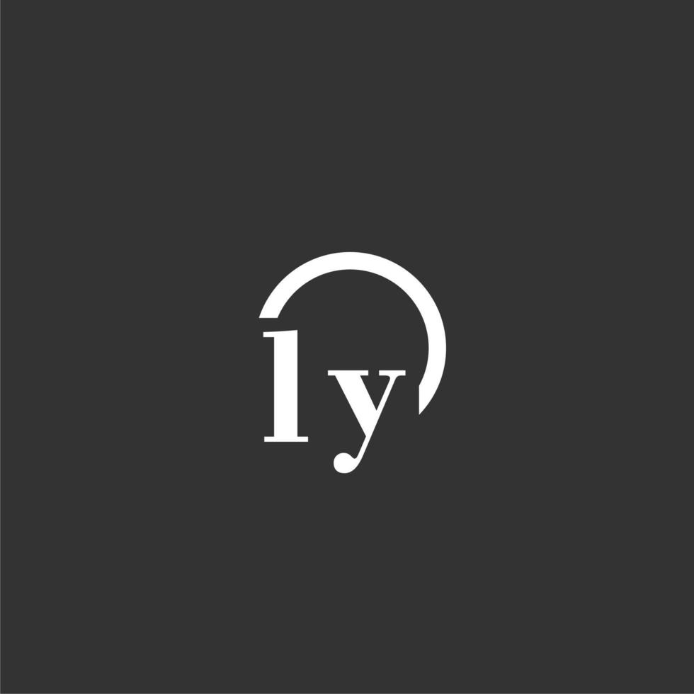 LY iniziale monogramma logo con creativo cerchio linea design vettore