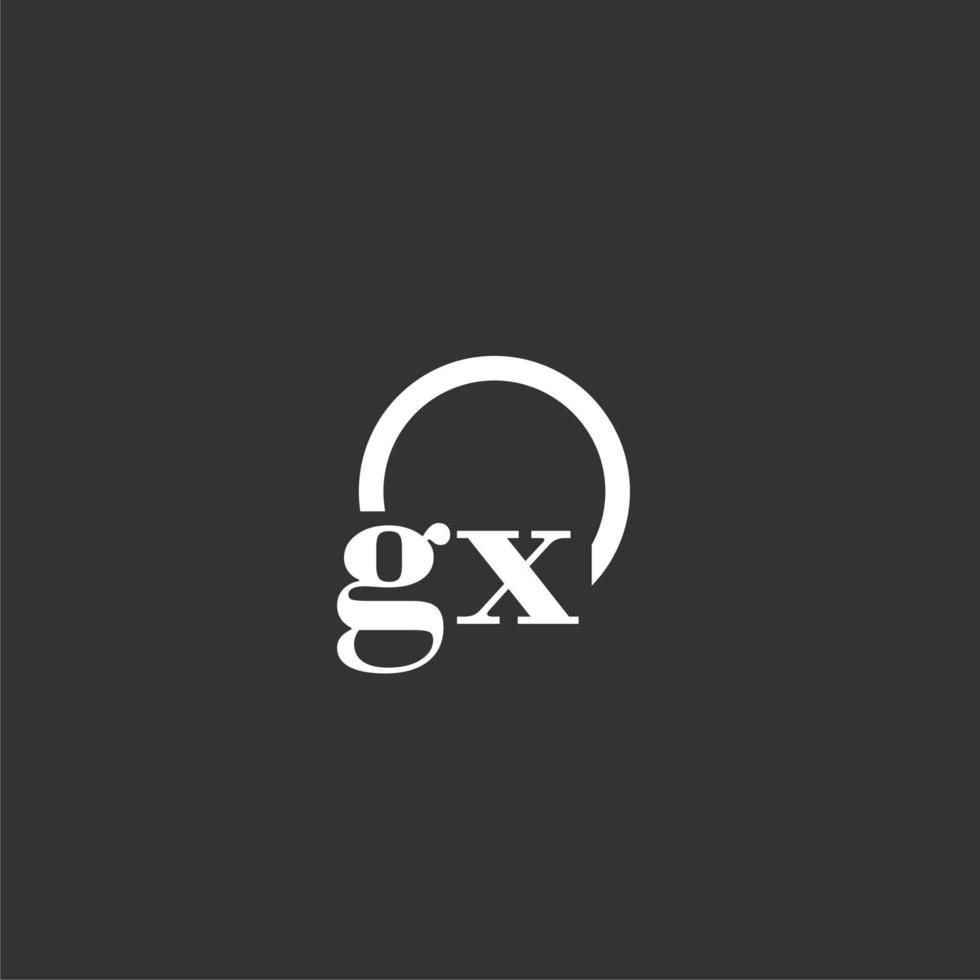 gx iniziale monogramma logo con creativo cerchio linea design vettore
