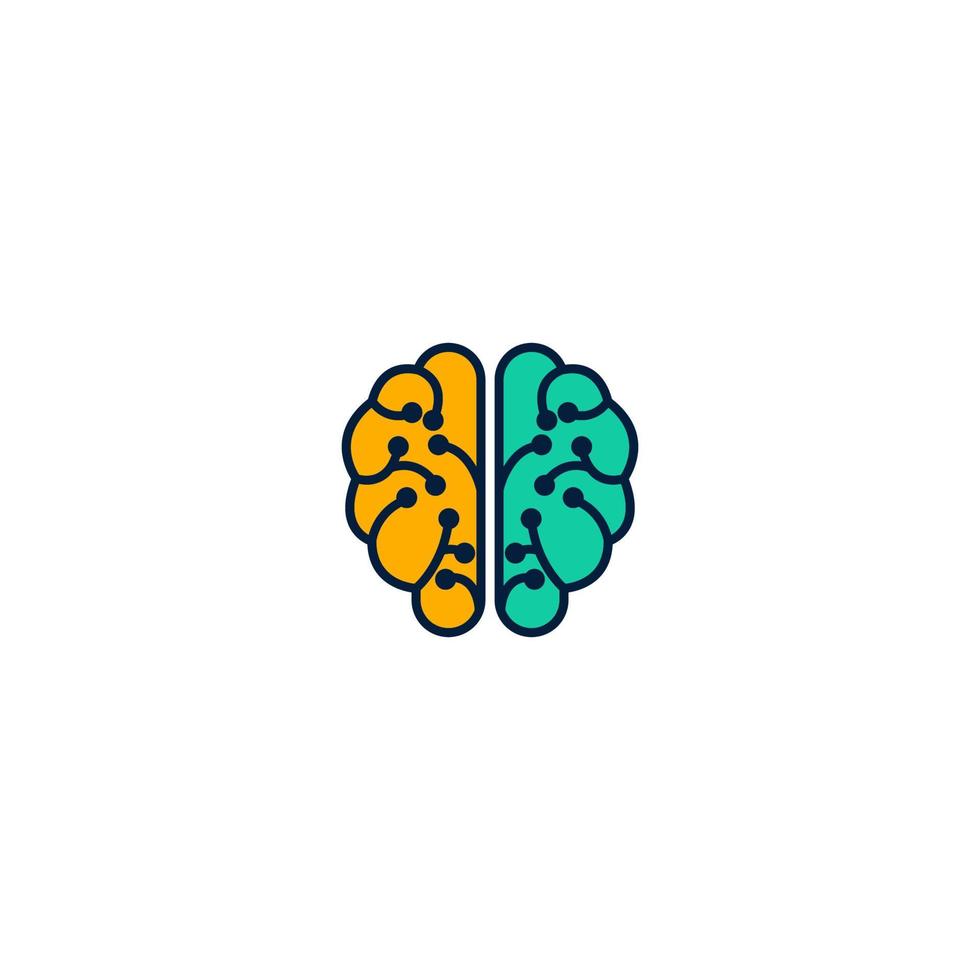 cervello logo disegno, cervello lampada vettore