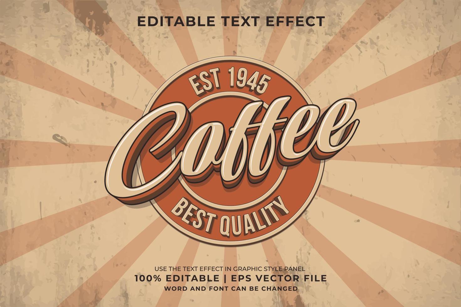 modificabile testo effetto - caffè Vintage ▾ logo modello stile premio vettore