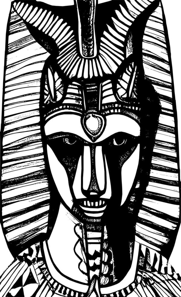 vettore illustrazione di anubis viso cartone animato