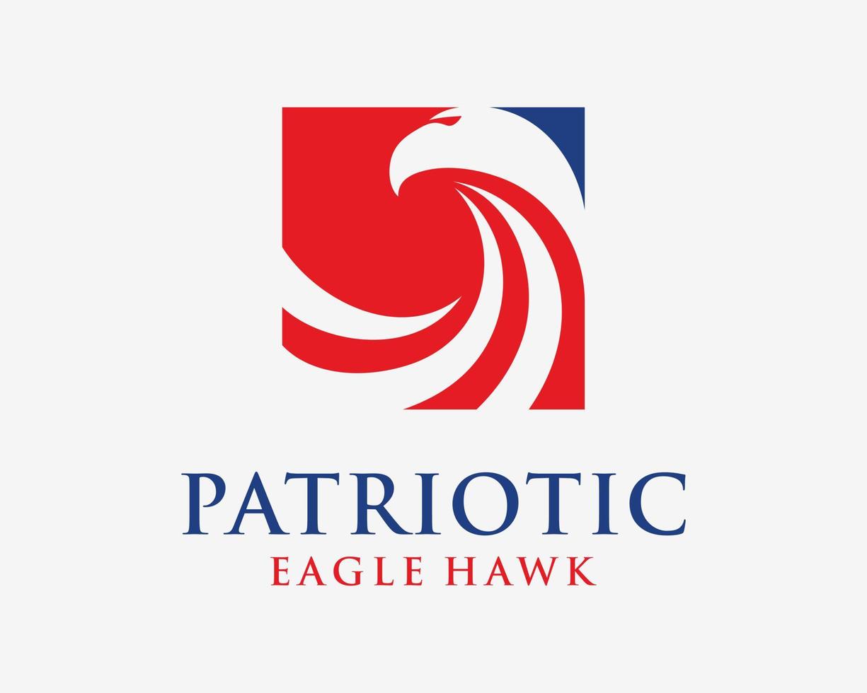 aquila falco falco energia vigore patriottico americano patriota politico piazza telaio vettore logo design