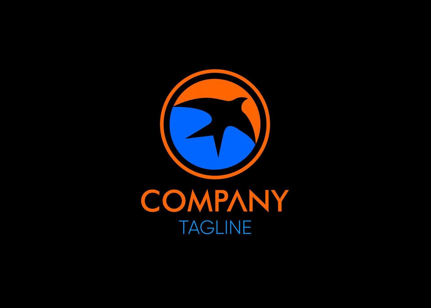 semplice ingoiare uccello volante nel cerchio colore arancia e blu, Questo è Perfetto logo per il tuo spedizione azienda o marca vettore