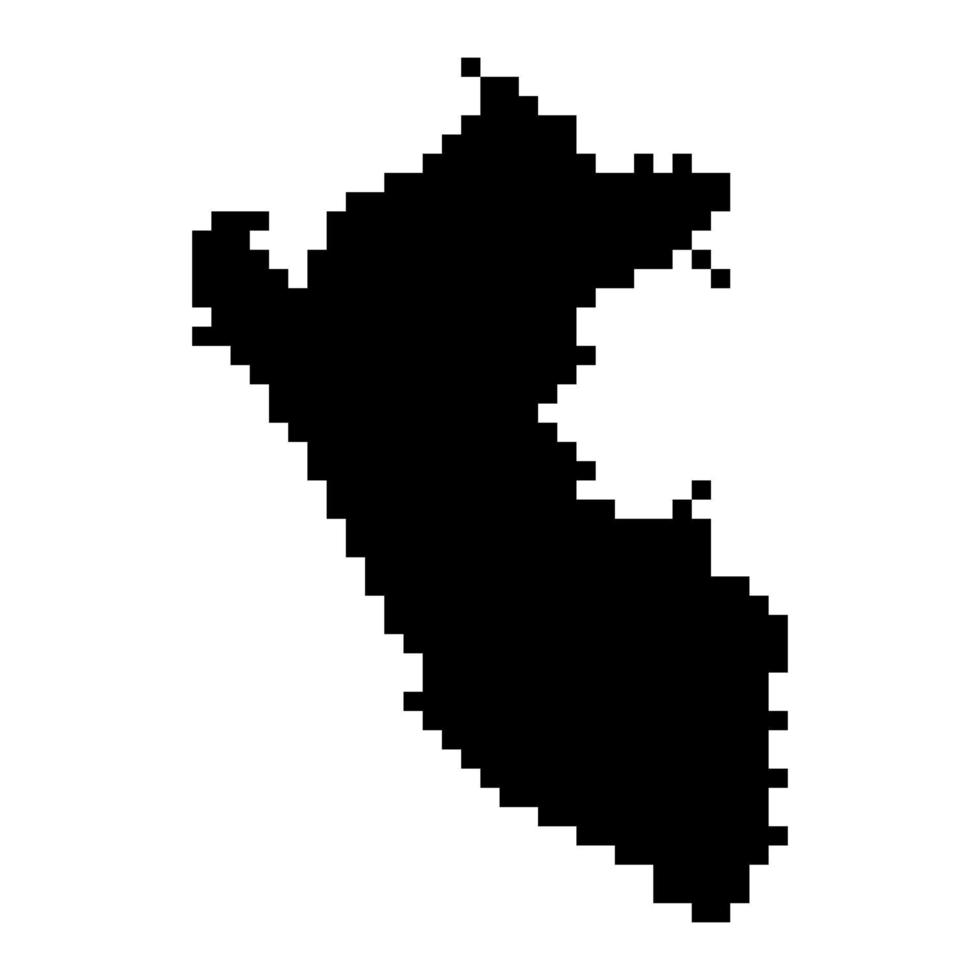pixel carta geografica di Perù. vettore illustrazione.