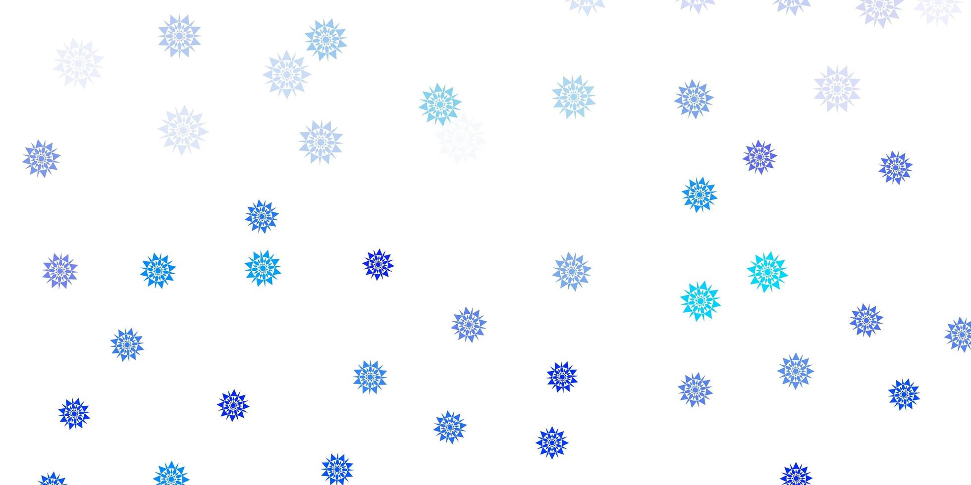struttura di vettore blu chiaro con fiocchi di neve luminosi.