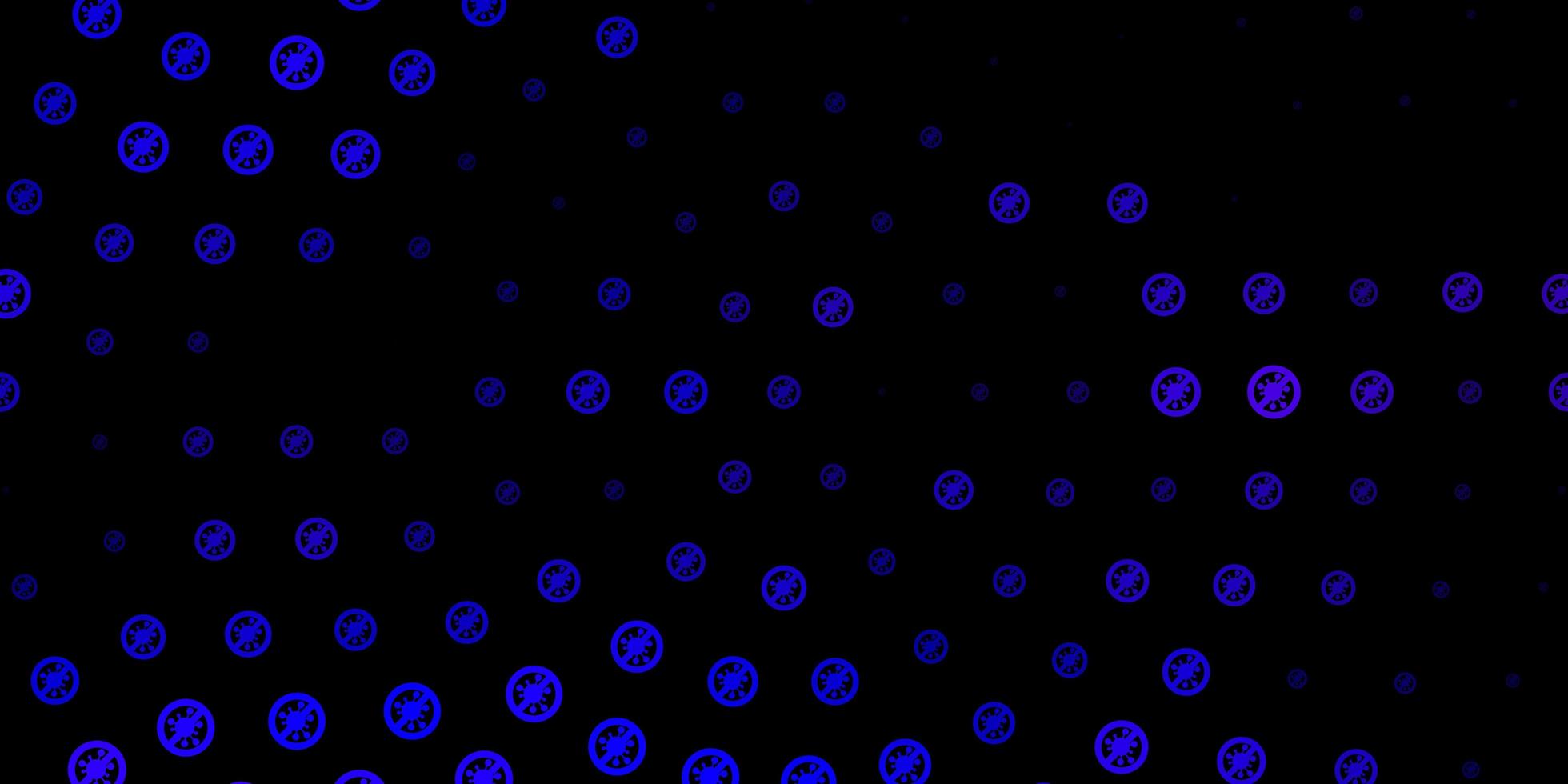 modello vettoriale viola scuro con elementi di coronavirus.