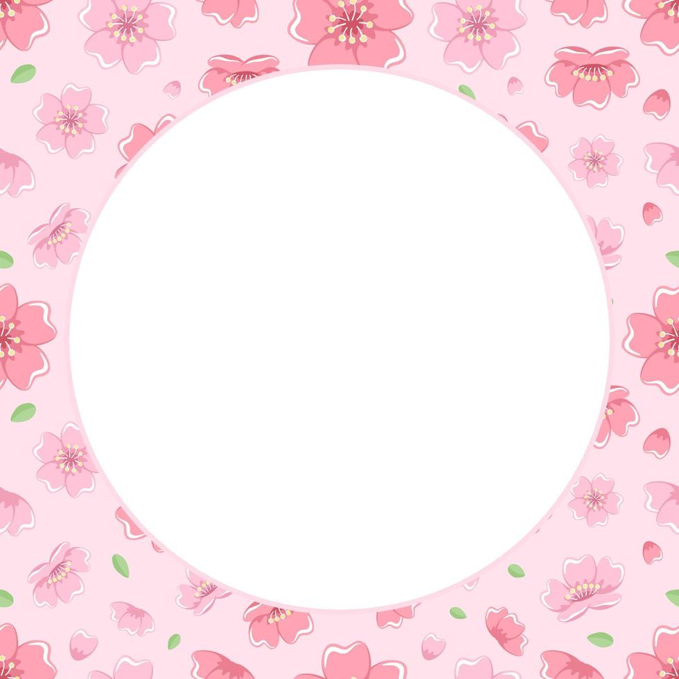 carino il giro sakura ciliegia fiorire telaio vettore