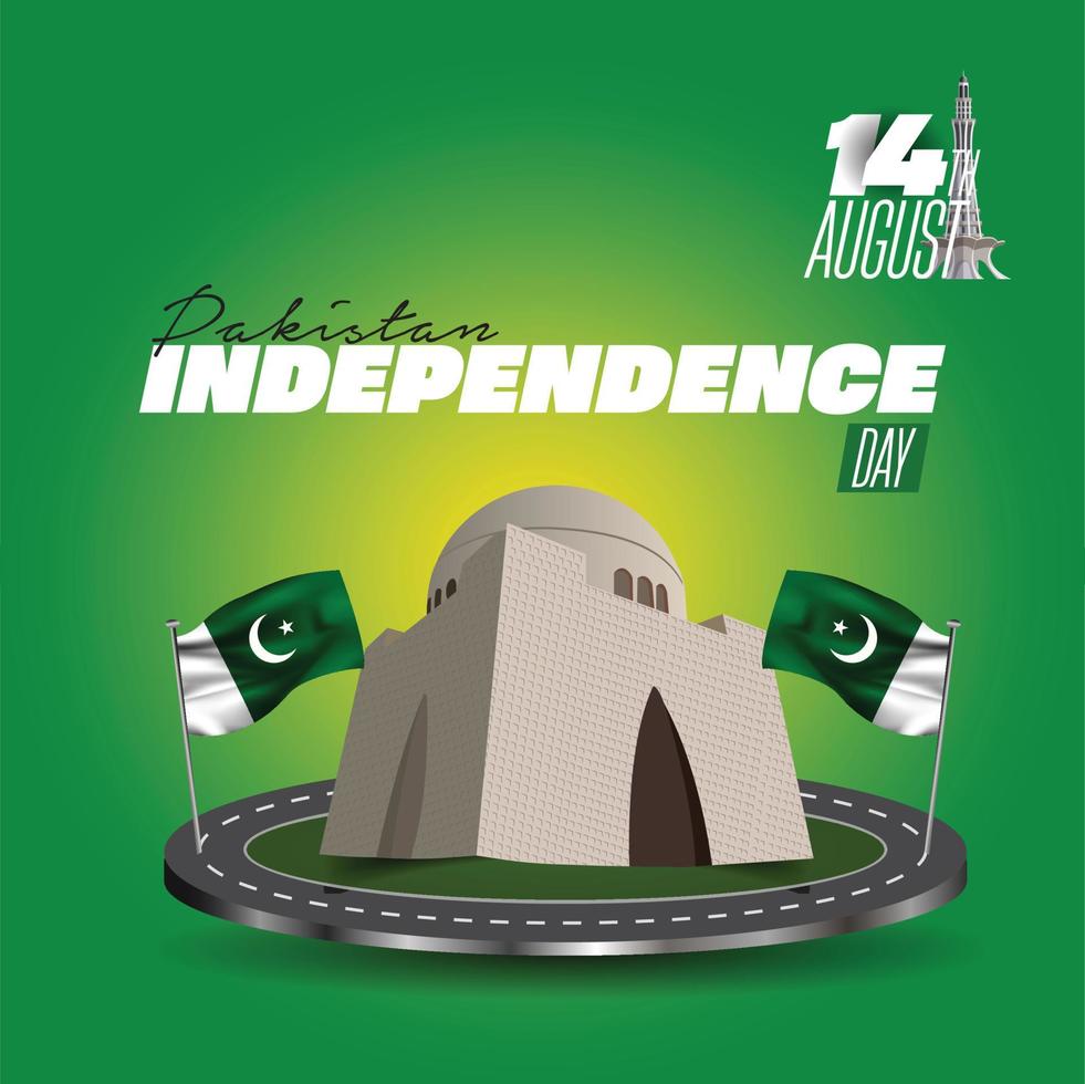 14 agosto Pakistan indipendenza giorno 1947 vettore