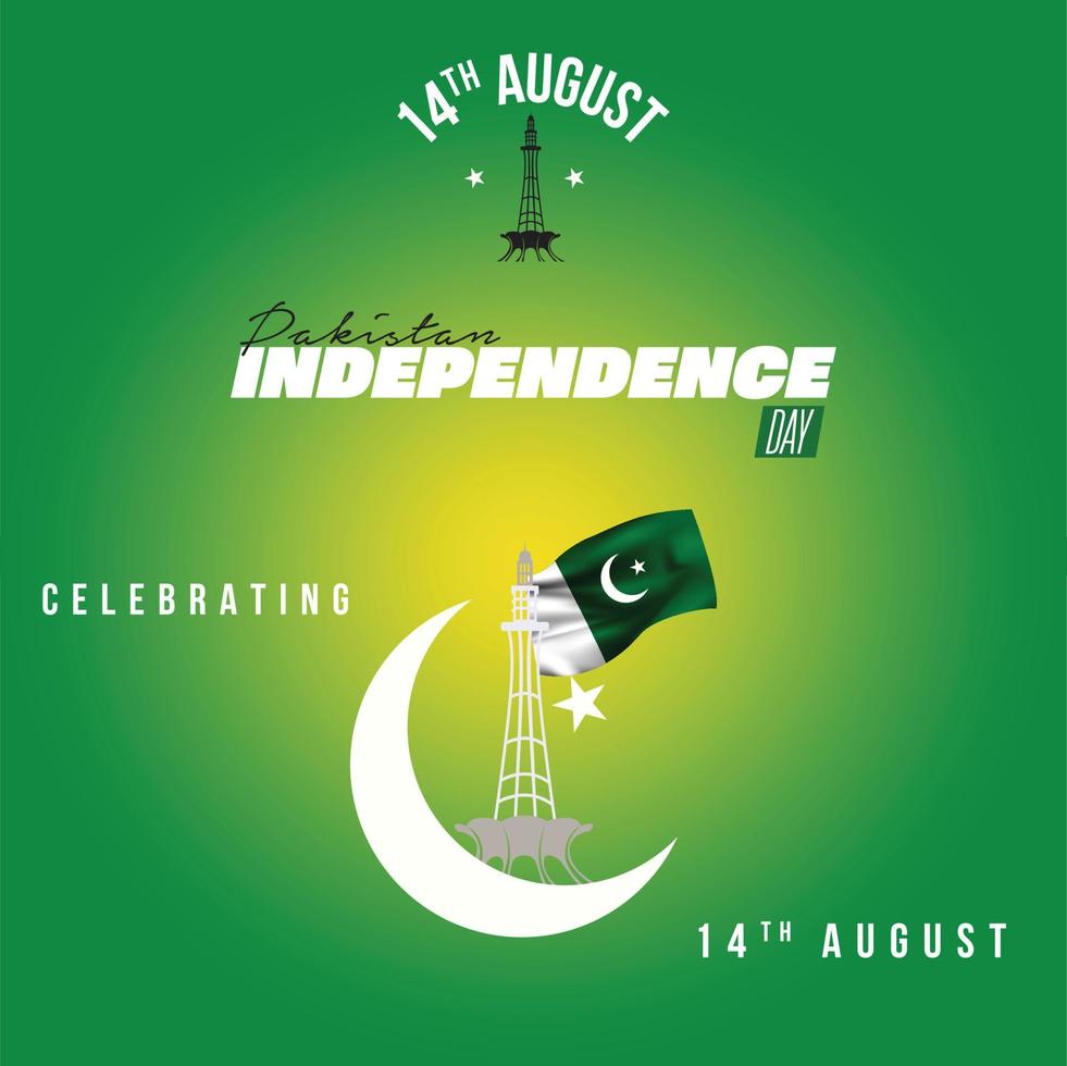 14 agosto Pakistan indipendenza giorno 1947 vettore