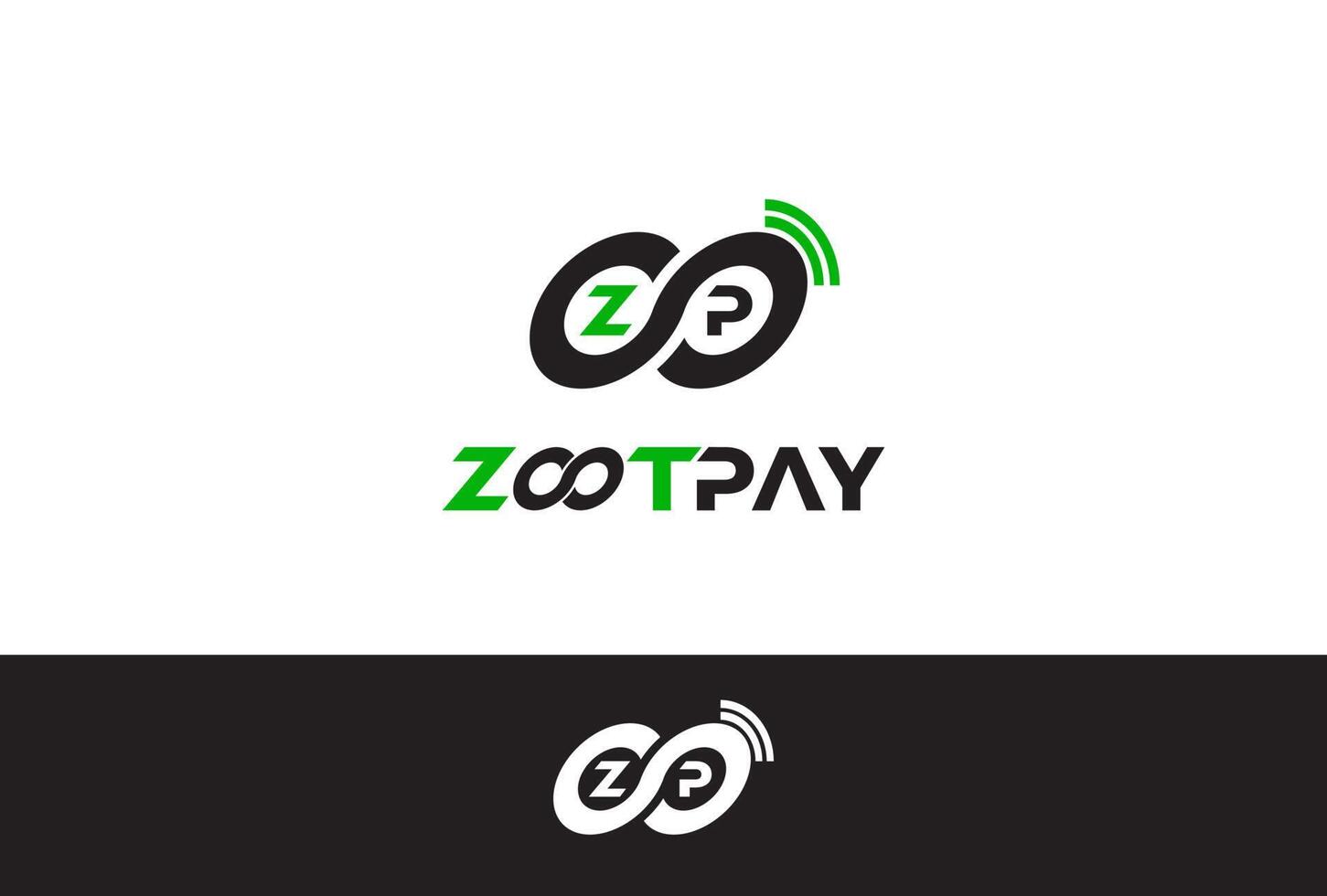 zootpay logo con icona Wi-Fi spazio minimalista stile tecnologia, Perfetto con logo attività commerciale, agenzia pagare vettore