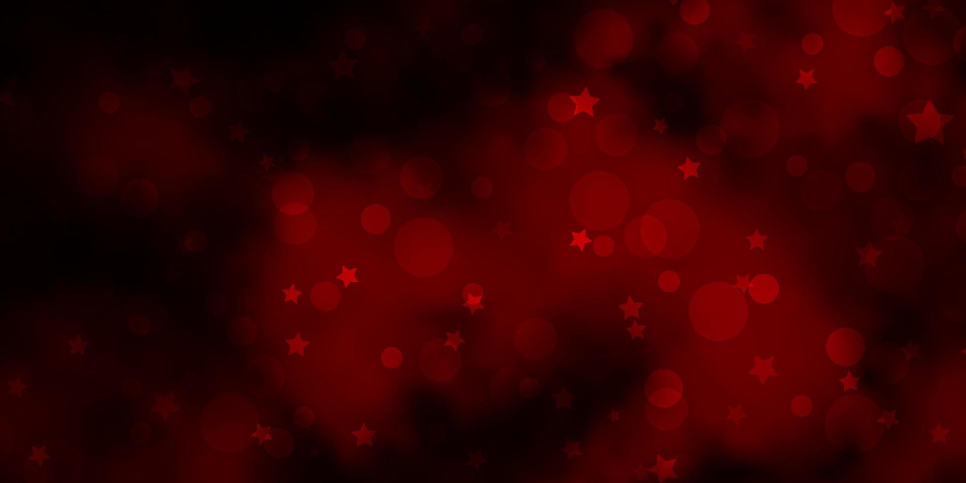 modello vettoriale rosso scuro con cerchi, stelle.