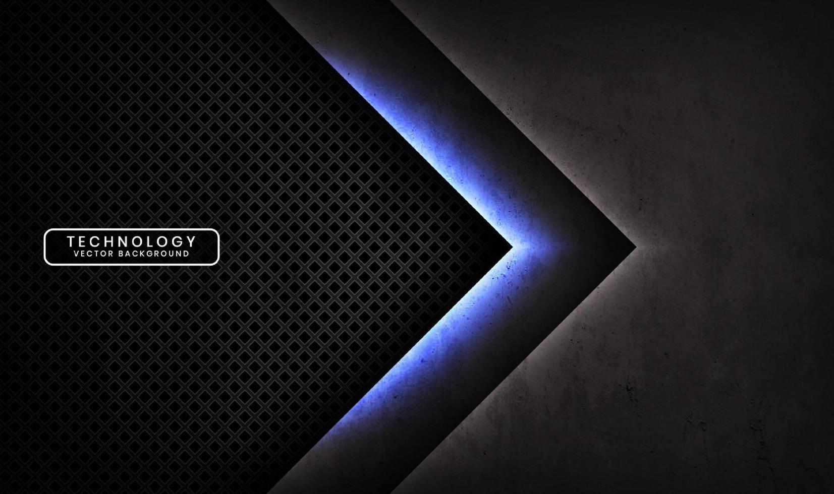 3d nero ruvido grunge techno astratto sfondo sovrapposizione strato su buio spazio con blu leggero decorazione. moderno grafico design elemento ritagliare stile concetto per striscione, volantino, carta, o opuscolo copertina vettore