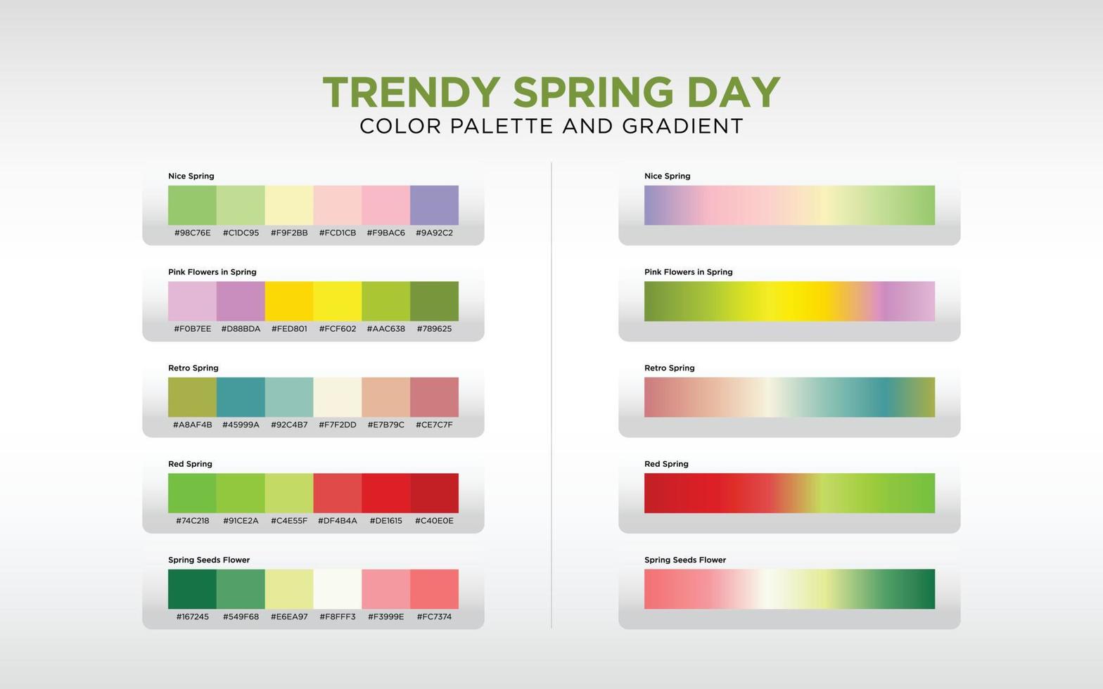 primavera colore tavolozza e pendenza vettore