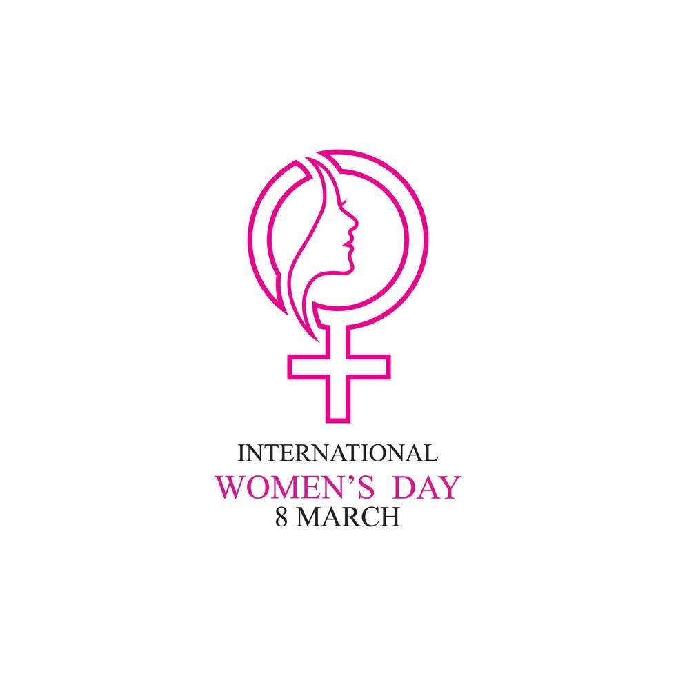 parola internazionale contento donne giorno logo illustrazione design vettore