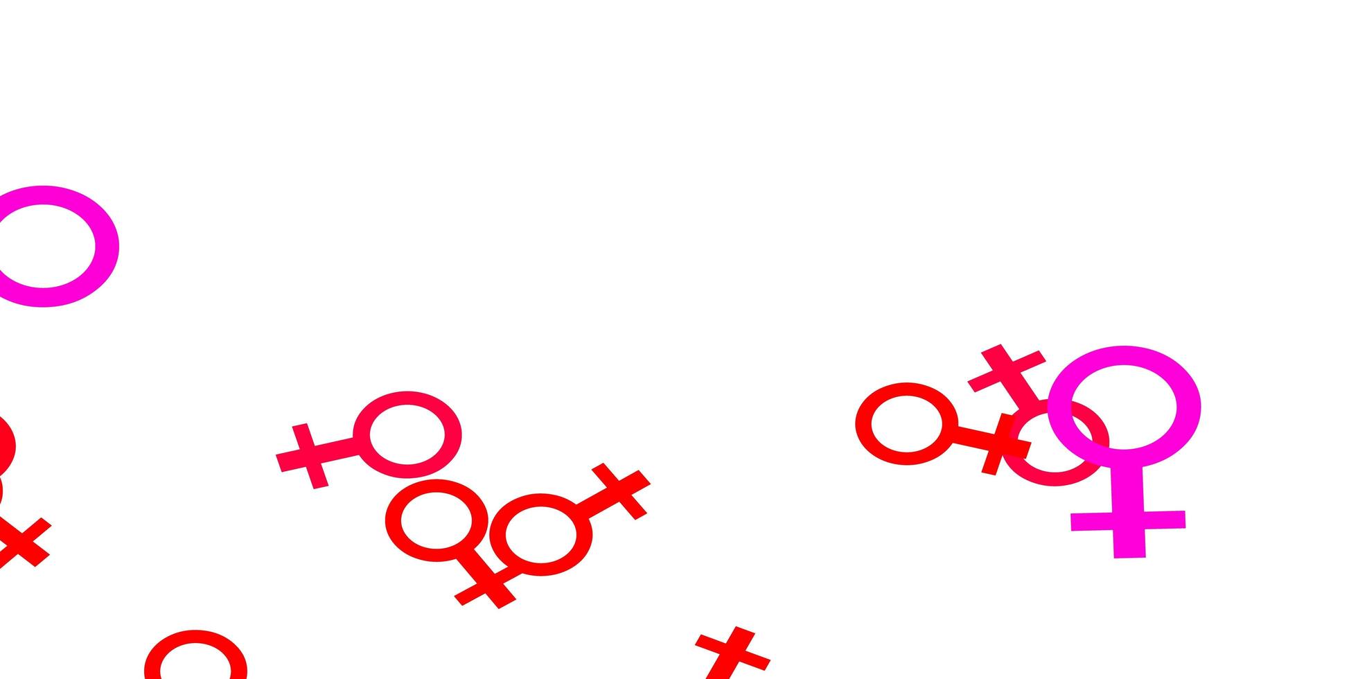 trama vettoriale rosa chiaro con simboli dei diritti delle donne.