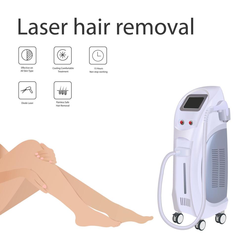 laser macchina per capelli rimozione e bellezza trattamenti. cosmetico laser macchina vettore