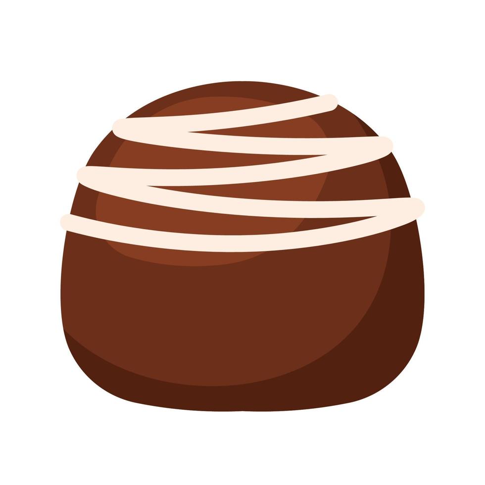 cioccolato bonbon caramella con bianca choco icona animato vettore illustrazione