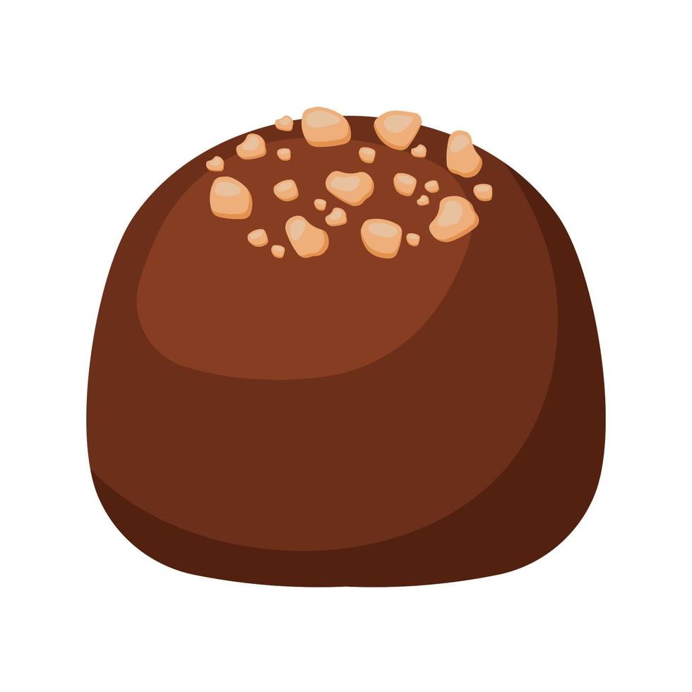 cioccolato bonbon caramella con noccioline icona animato vettore illustrazione