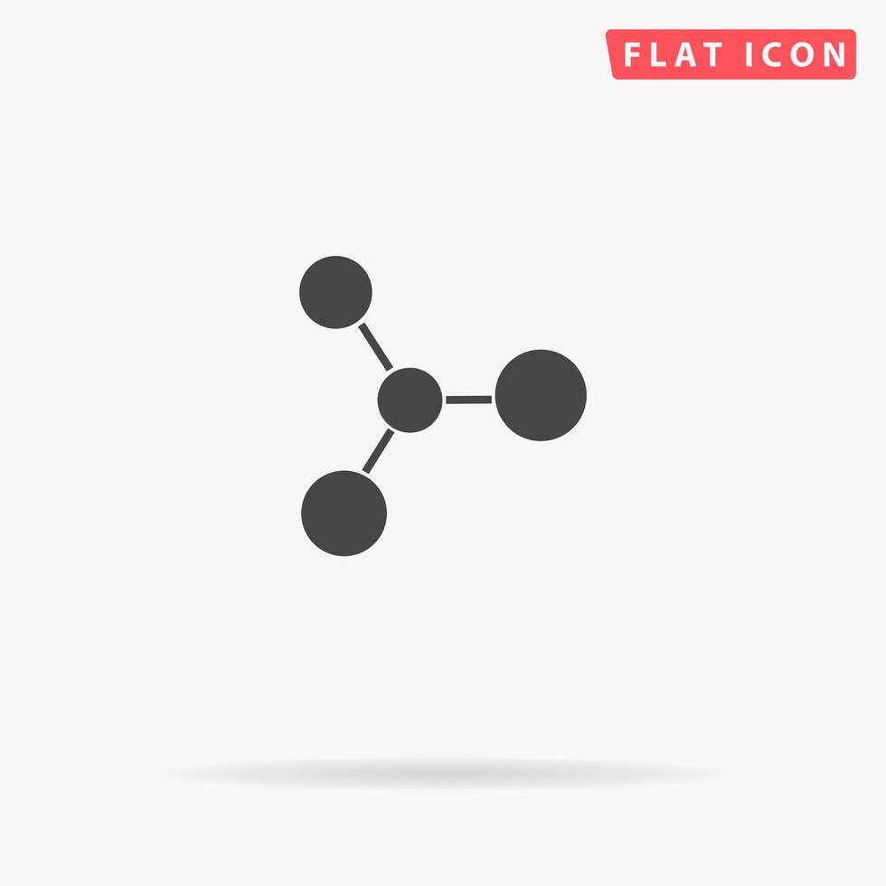 molecola. semplice piatto nero simbolo con ombra su bianca sfondo. vettore illustrazione pittogramma