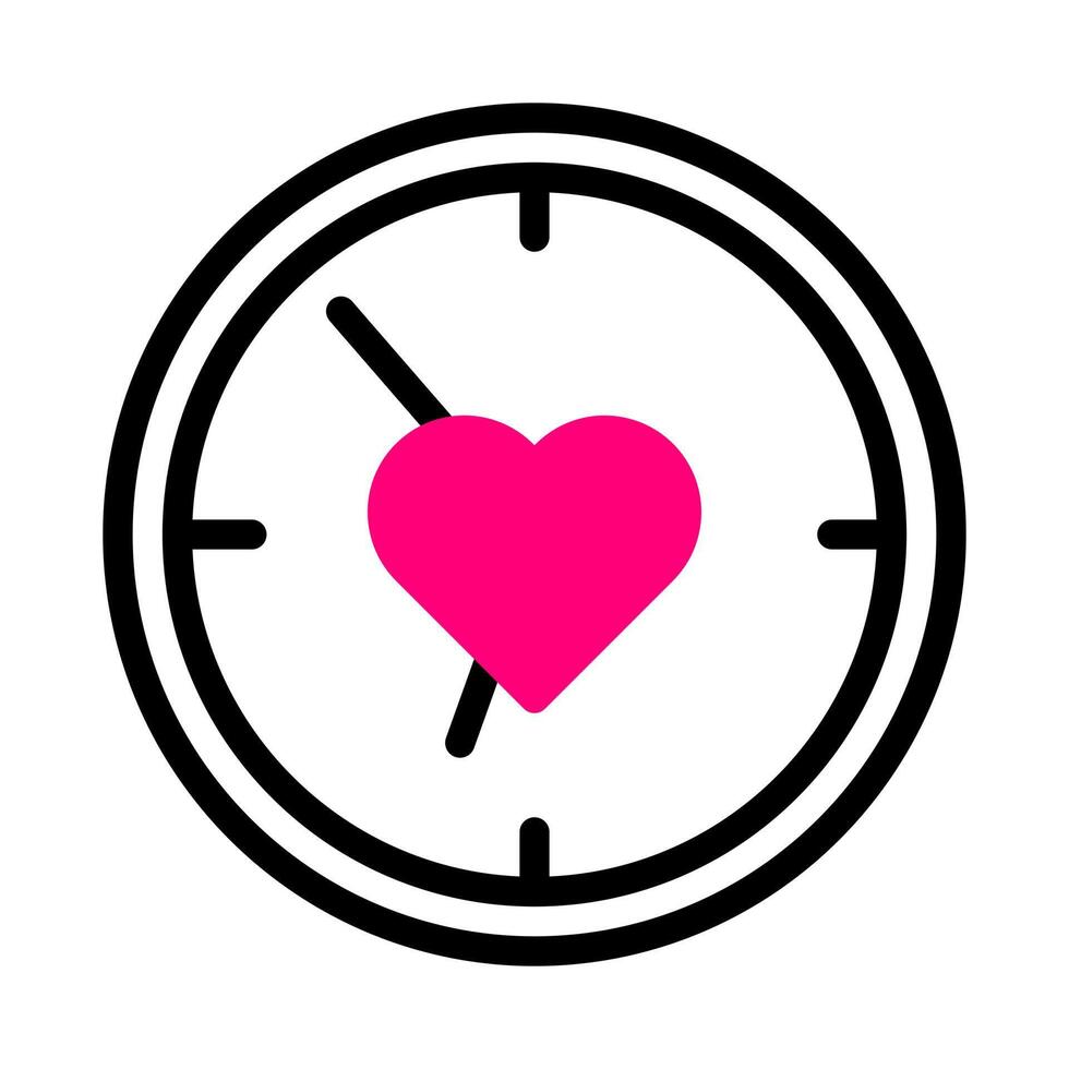 orologio icona duotone rosso nero stile San Valentino illustrazione vettore elemento e simbolo Perfetto.