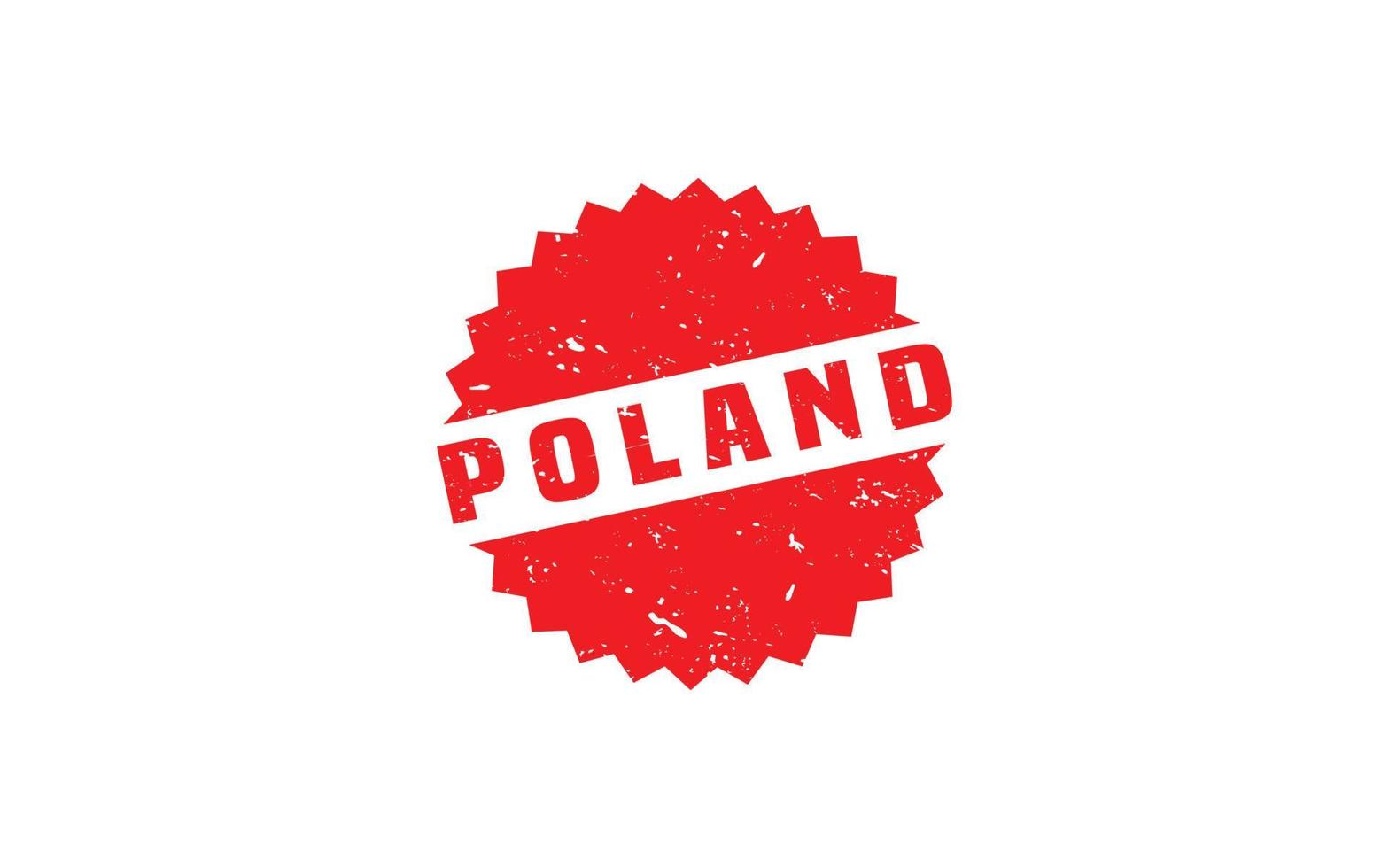 Polonia francobollo gomma da cancellare con grunge stile su bianca sfondo vettore