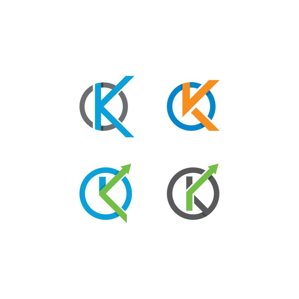 K lettera logo modello vettore icona illustrazione