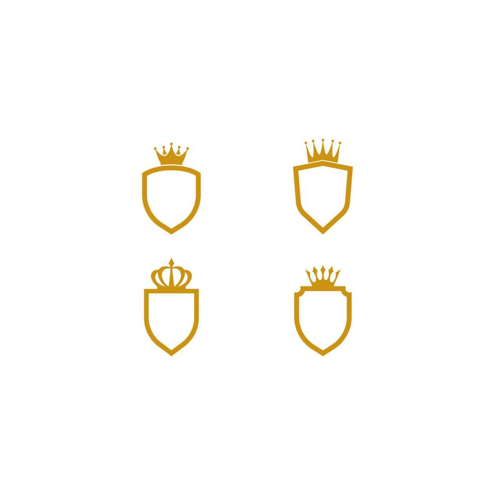 corona con scudo logo vettore icona modello