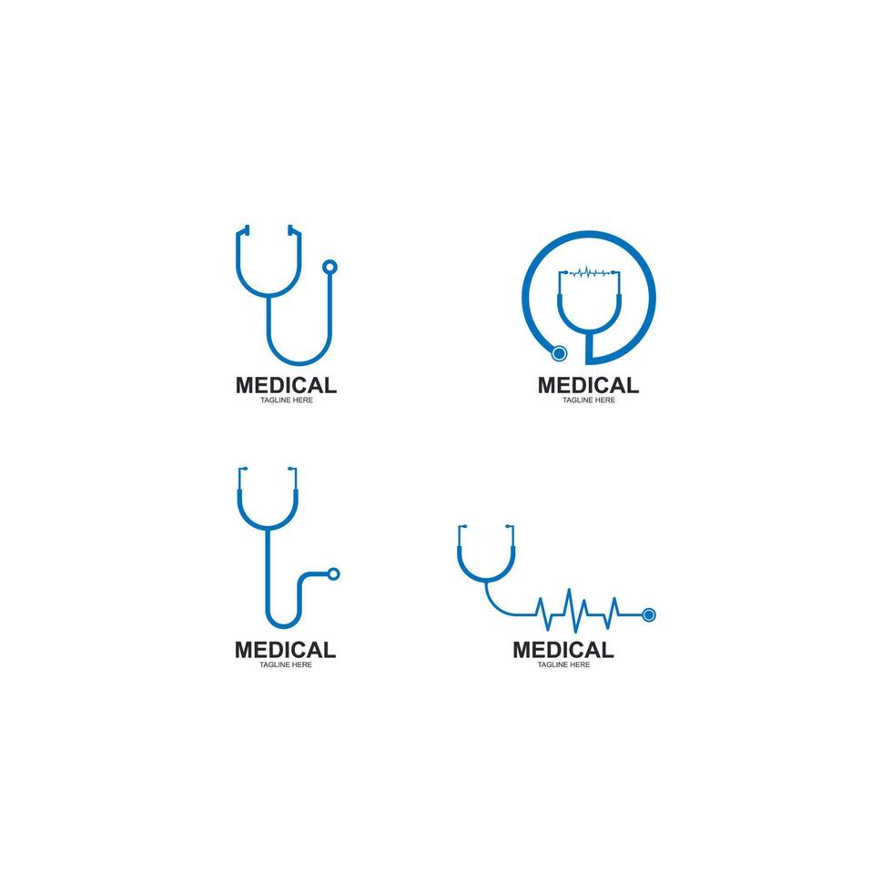 stetoscopio logo vettore icona per medico illustrazione