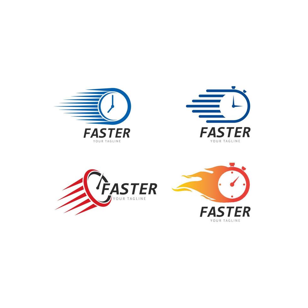 Più veloce e velocità logo modello vettore icona illustrazione