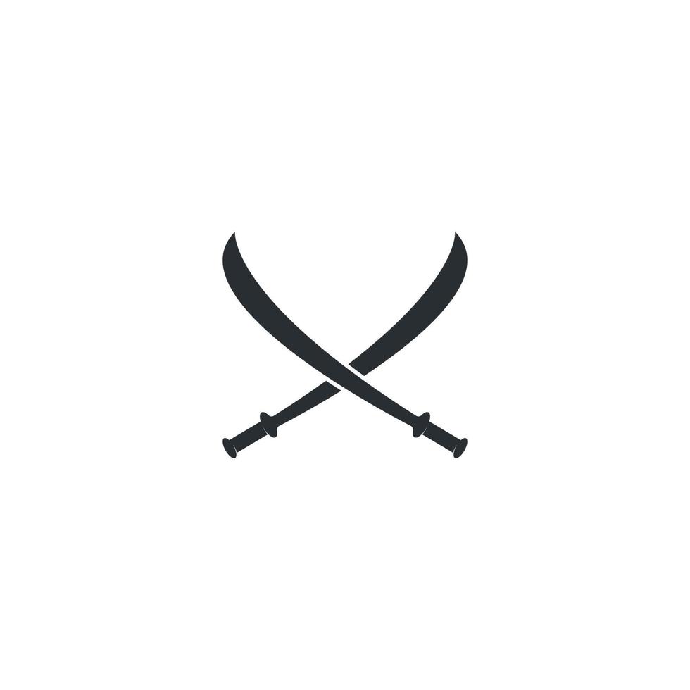 impostato di spade logo modello vettore icona illustrazione