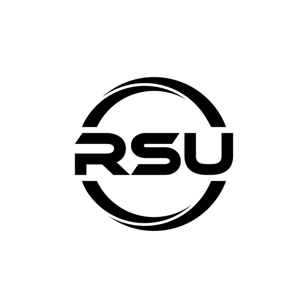 rsu lettera logo design nel illustrazione. vettore logo, calligrafia disegni per logo, manifesto, invito, eccetera.