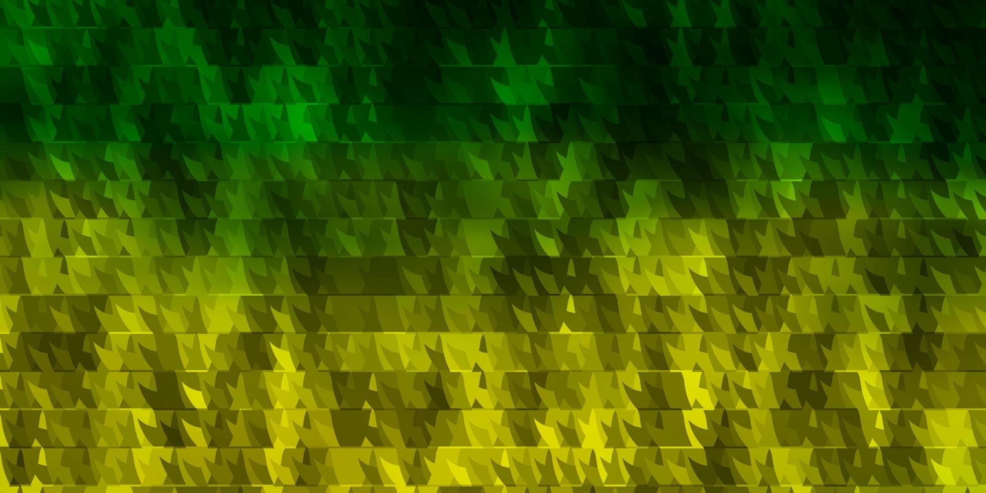 layout vettoriale verde chiaro, giallo con linee, triangoli.