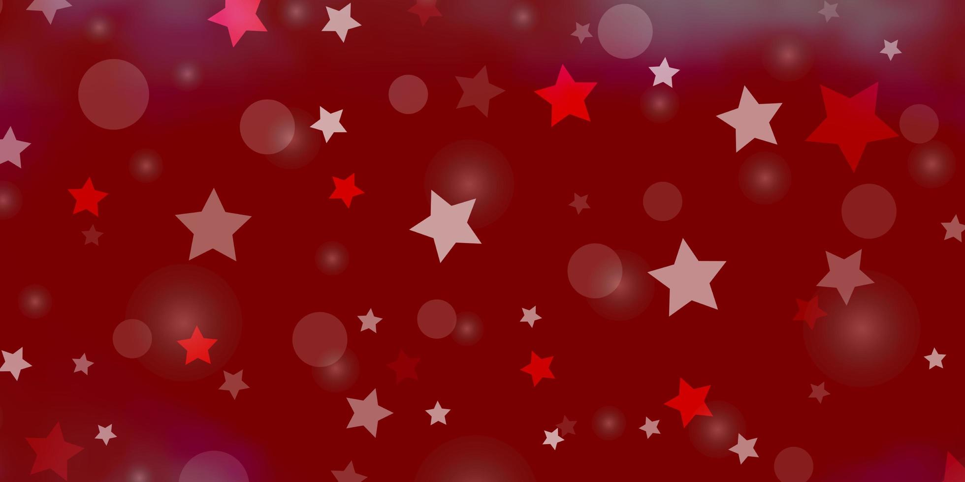 modello vettoriale rosso chiaro con cerchi, stelle.