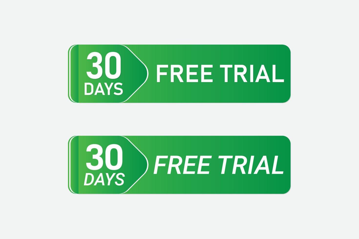 30 giorni gratuito prova pulsante design. vettore