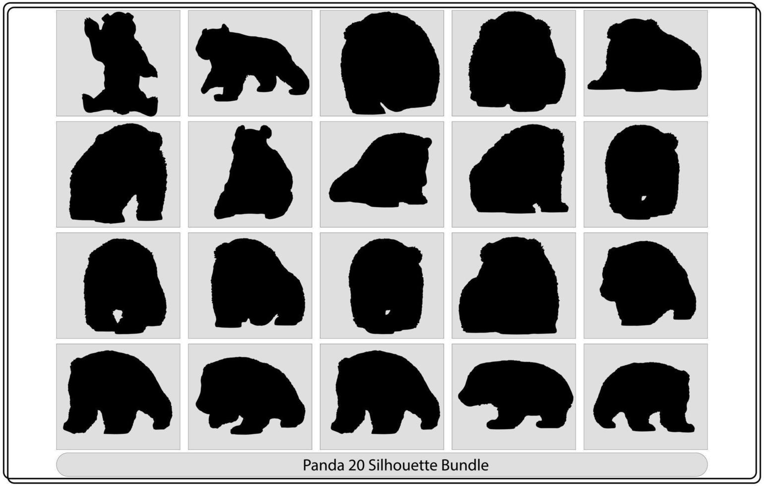 panda sagoma, raro animali unico per Cina gigante panda silhouette contorno vettore