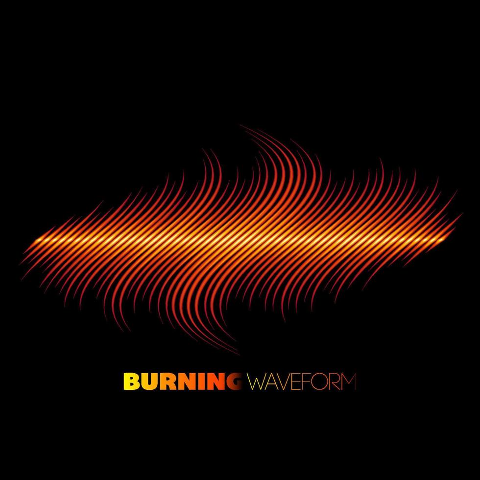 fuoco styled musica waveform con acuto bordi vettore