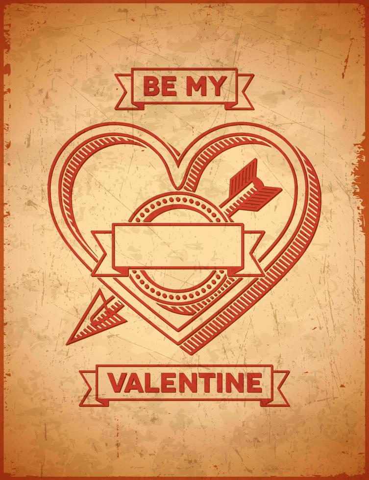 san valentino giorno carta con cuore e Cupido freccia vettore