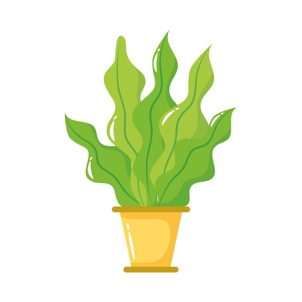 pianta che cresce in icona di stile piatto vaso di ceramica vettore