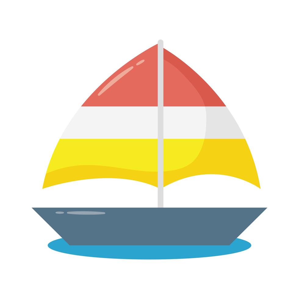 icona di stile piatto nave barca a vela vettore