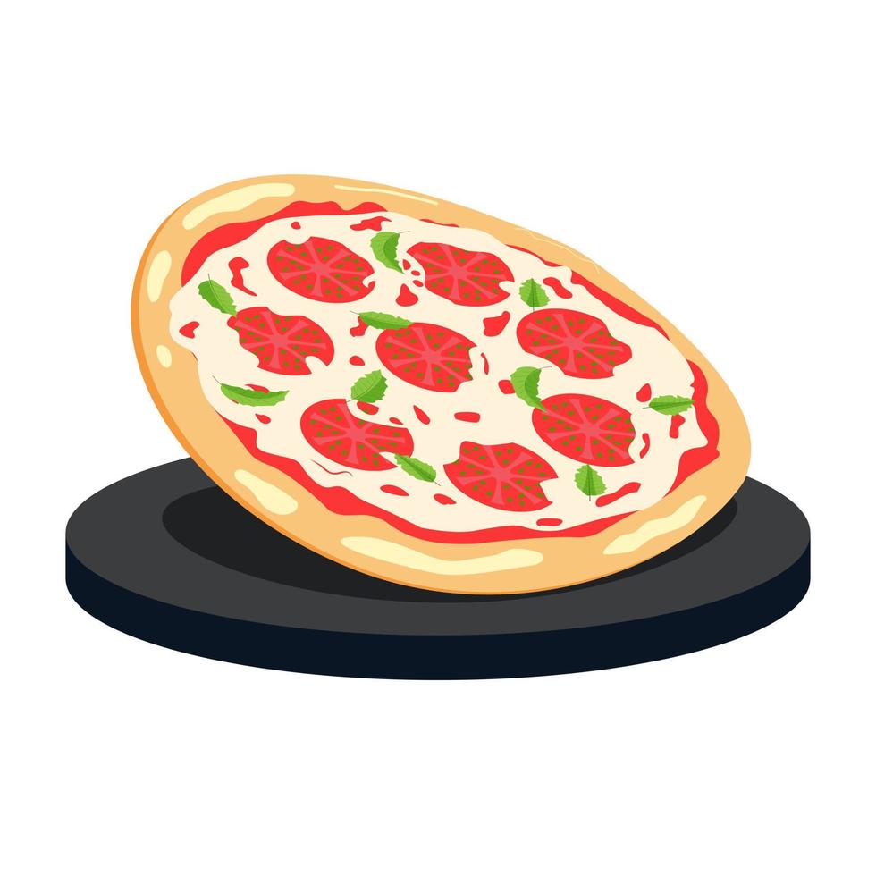 gustoso Margherita Pizza. veloce cibo illustrazione. vettore eps10