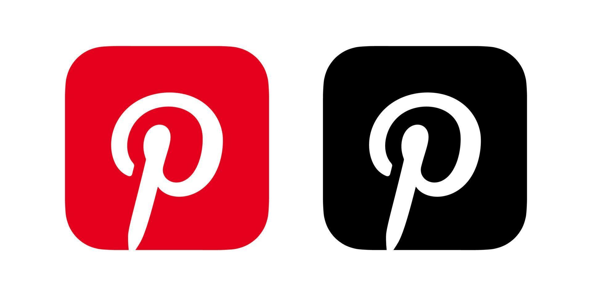 Pinterest logo vettore, Pinterest simbolo, Pinterest icona gratuito vettore