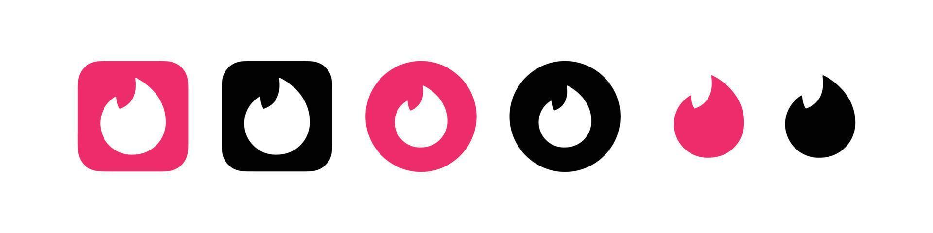 Tinder App logo vettore, Tinder App icona gratuito vettore