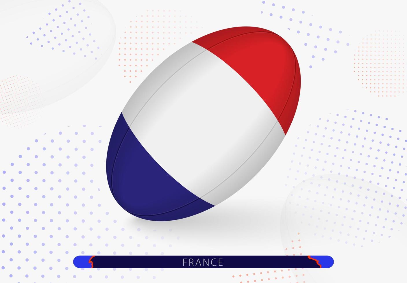 Rugby palla con il bandiera di Francia su esso. attrezzatura per Rugby squadra di Francia. vettore