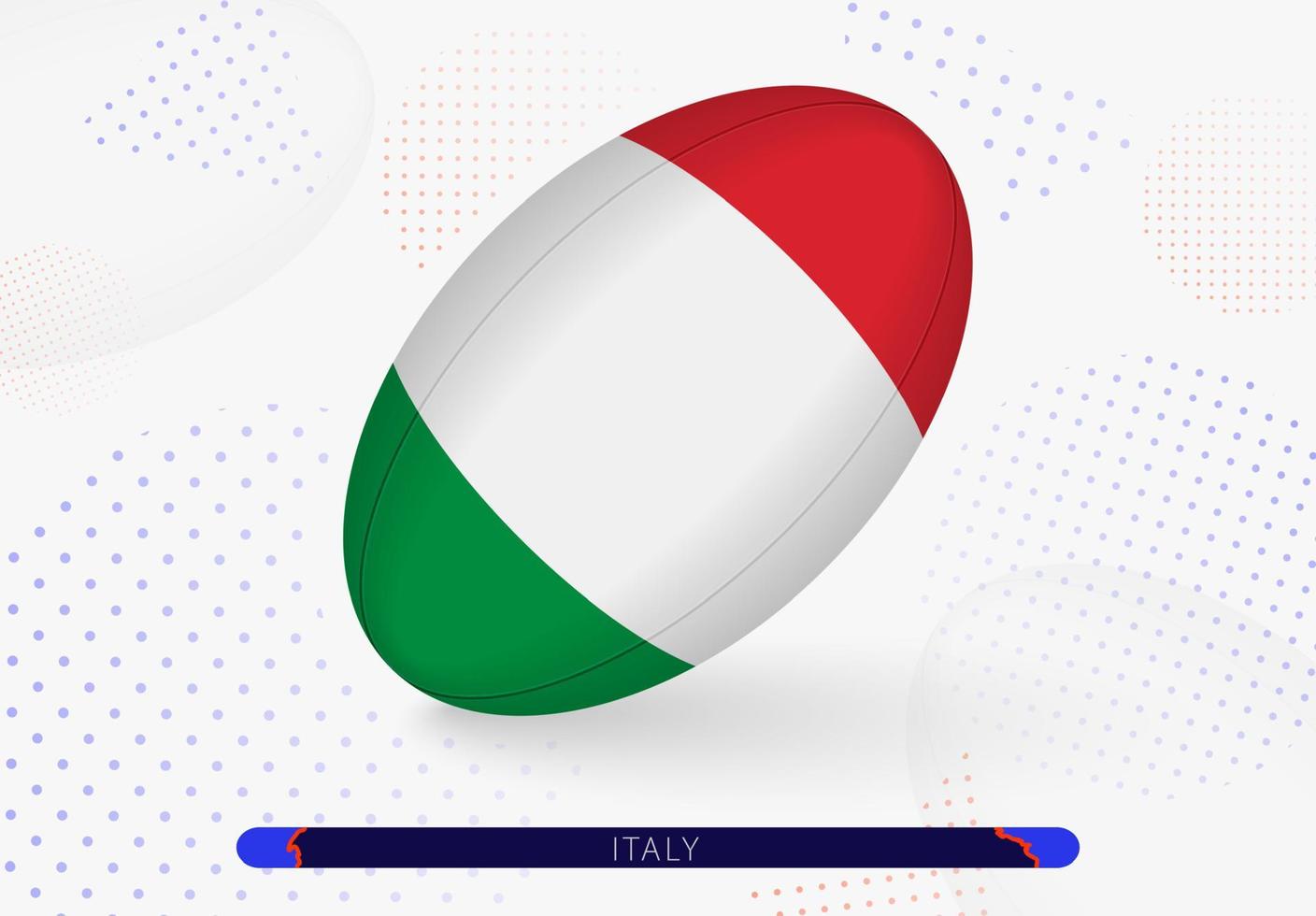 Rugby palla con il bandiera di Italia su esso. attrezzatura per Rugby squadra di Italia. vettore