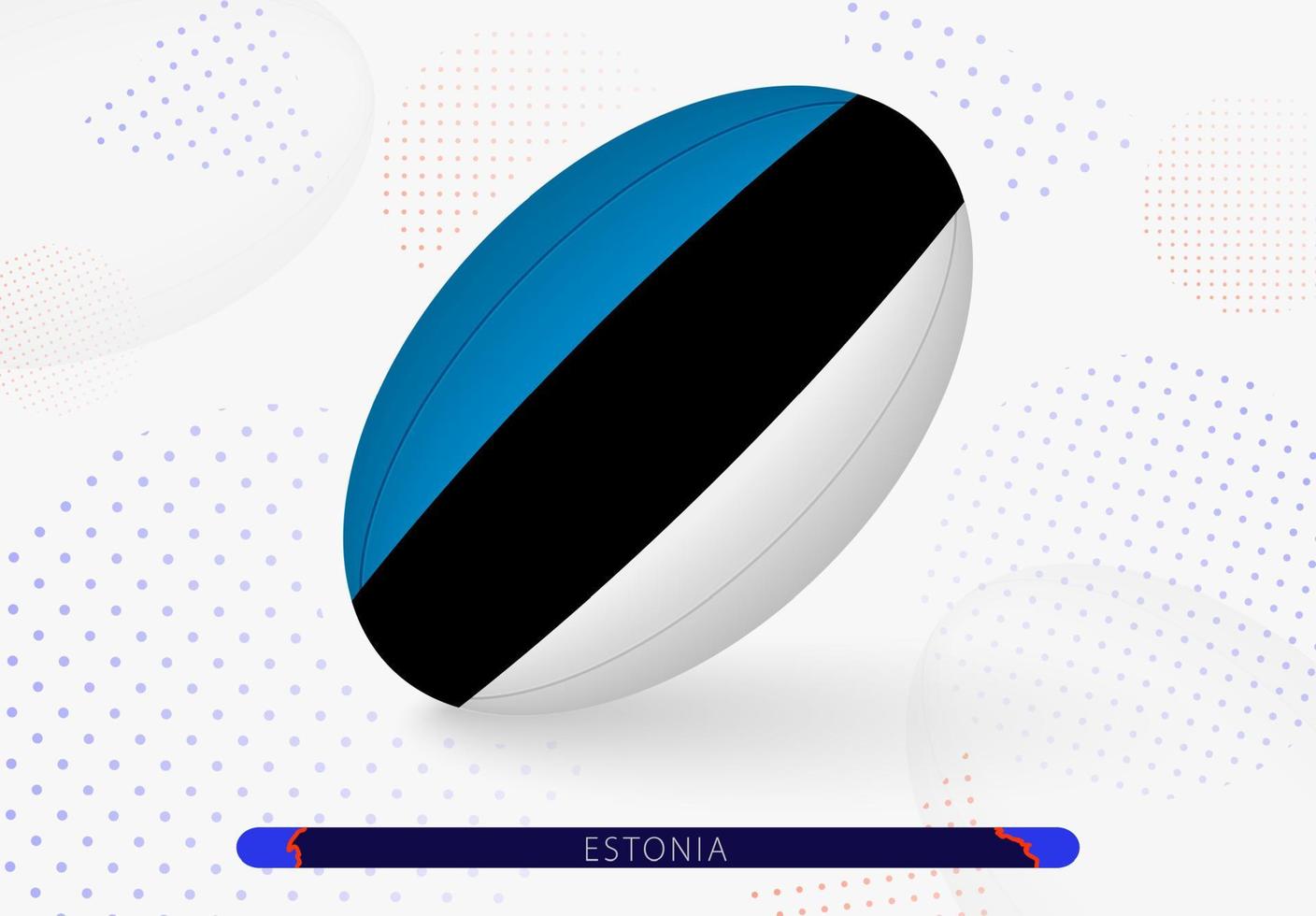 Rugby palla con il bandiera di Estonia su esso. attrezzatura per Rugby squadra di Estonia. vettore