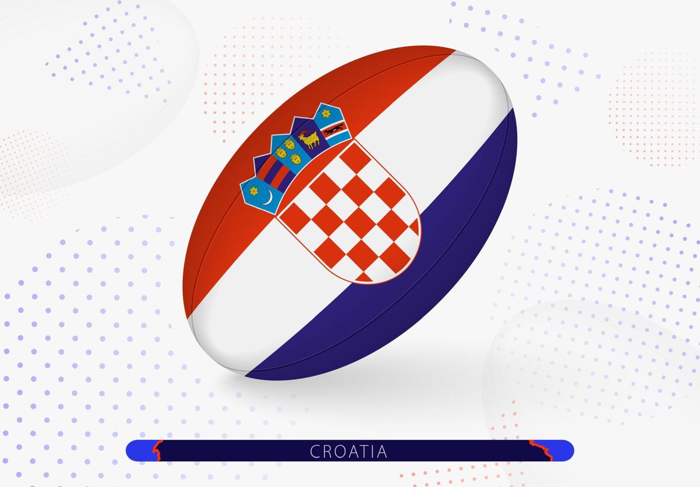 Rugby palla con il bandiera di Croazia su esso. attrezzatura per Rugby squadra di Croazia. vettore