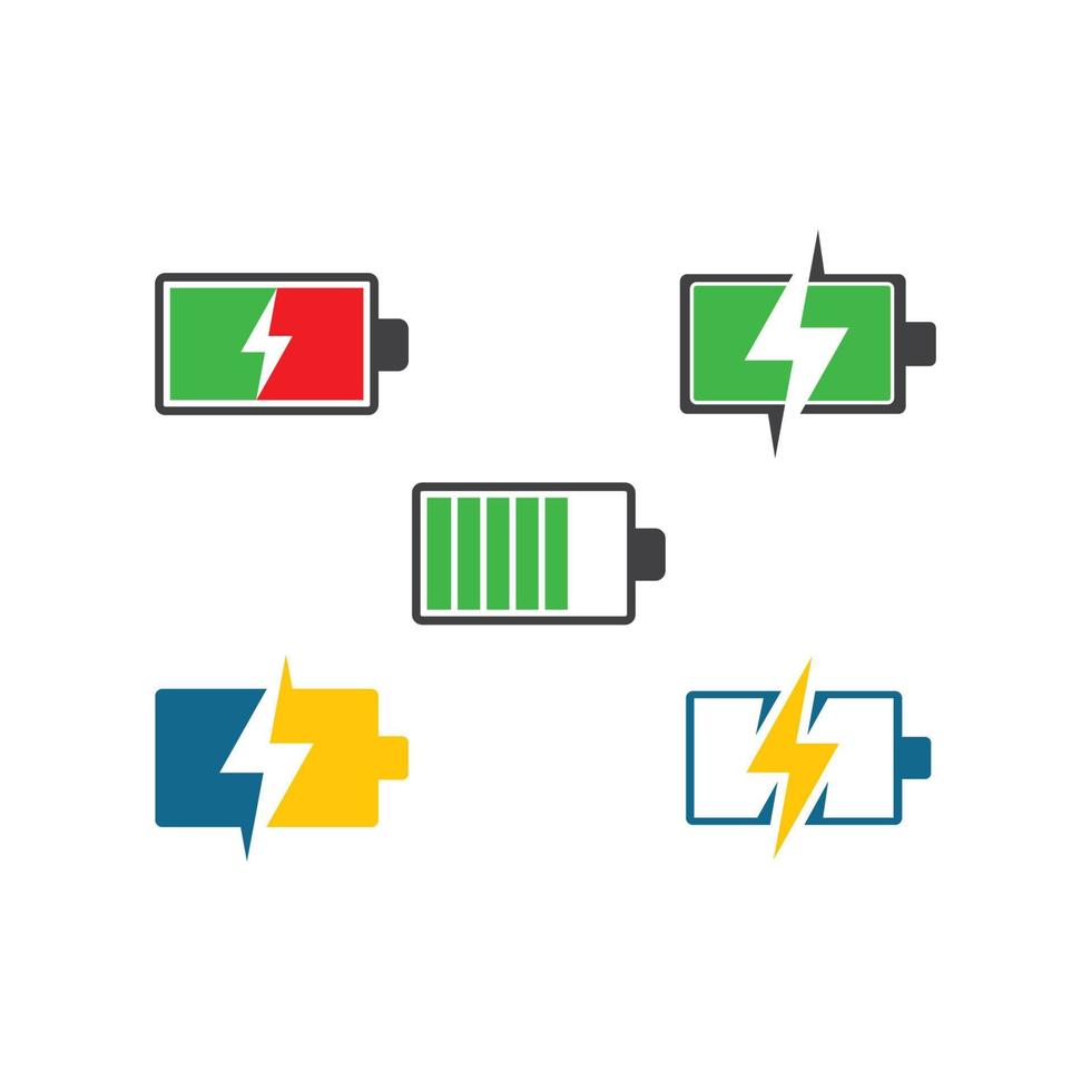batteria icona logo illustrazione vettore