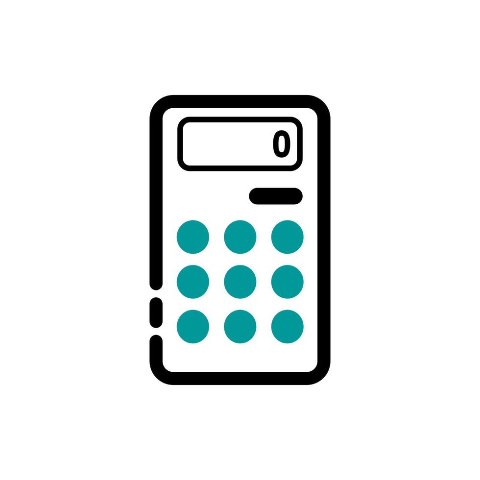 calcolatrice icona vettore. risparmio, finanza cartello isolato su bianca, economia concetto. turchese colore. vettore
