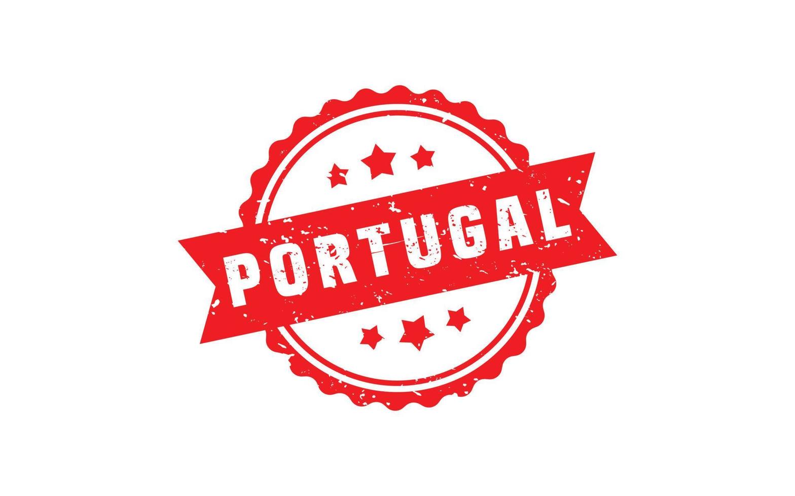 Portogallo francobollo gomma da cancellare con grunge stile su bianca sfondo vettore